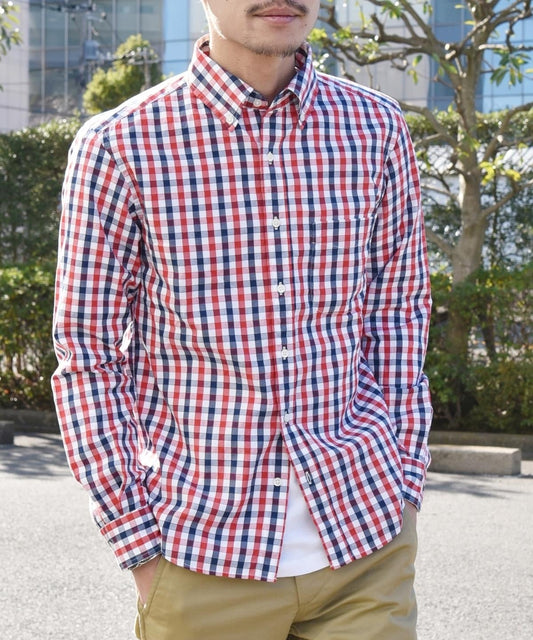 SHIPS: ドビー ギンガムチェック ボタンダウン シャツ