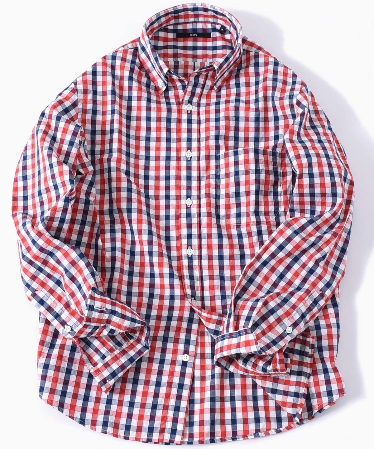 SHIPS: ドビー ギンガムチェック ボタンダウン シャツ