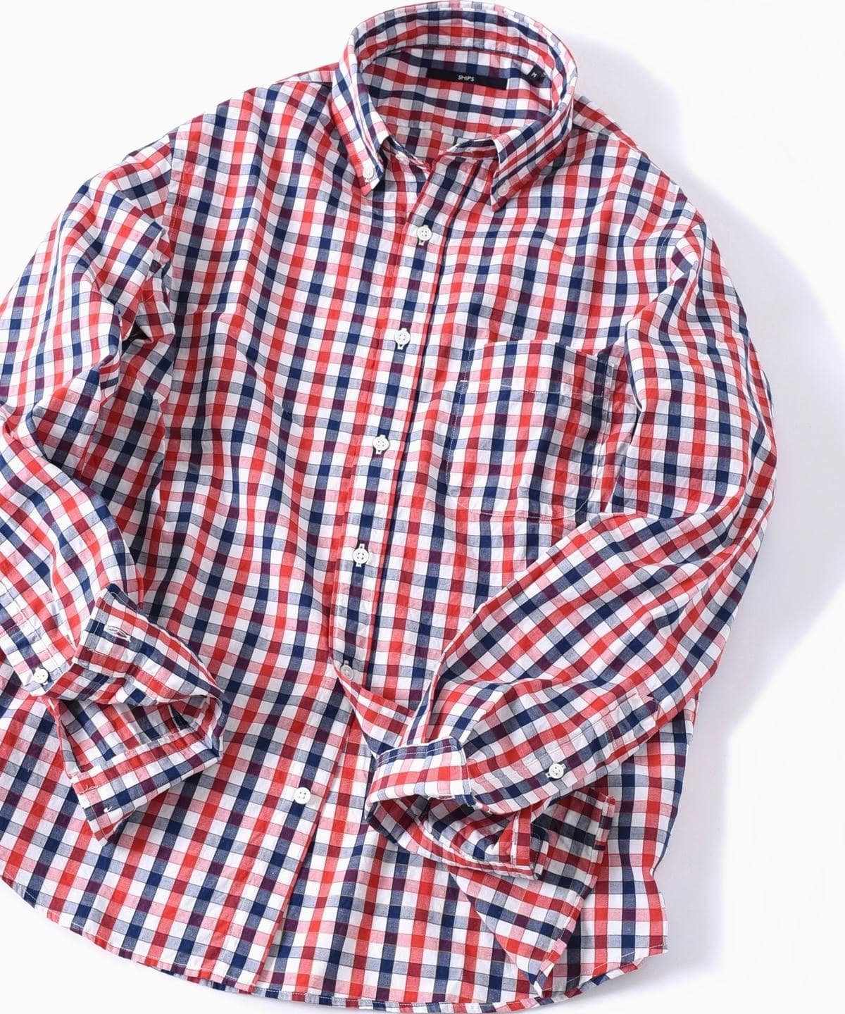 SHIPS: ドビー ギンガムチェック ボタンダウン シャツ