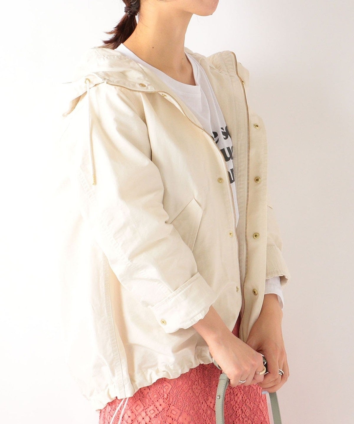 SHIPS any: フード ミディ ブルゾン