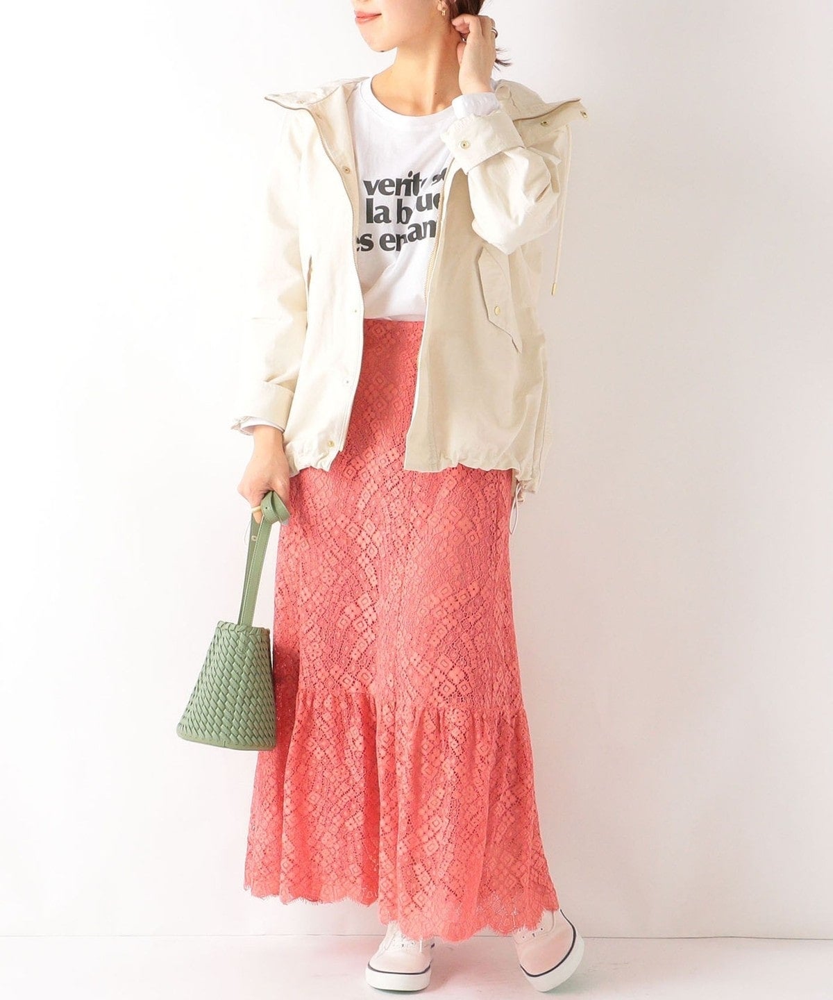 SHIPS any: フード ミディ ブルゾン