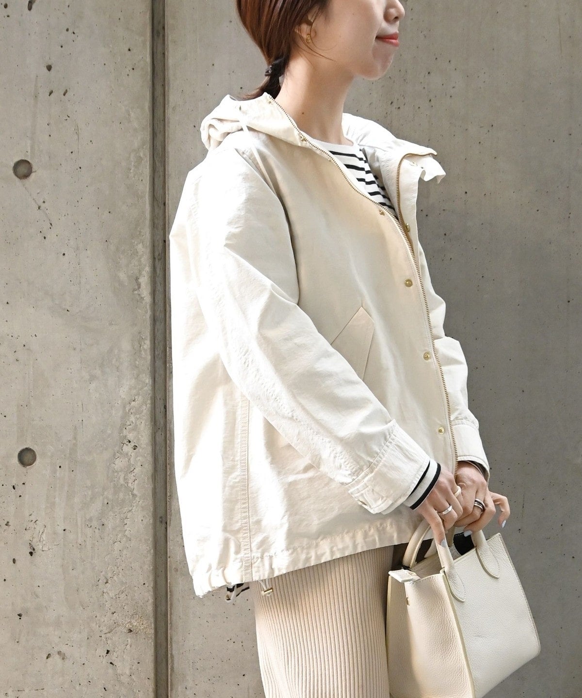 SHIPS any: フード ミディ ブルゾン