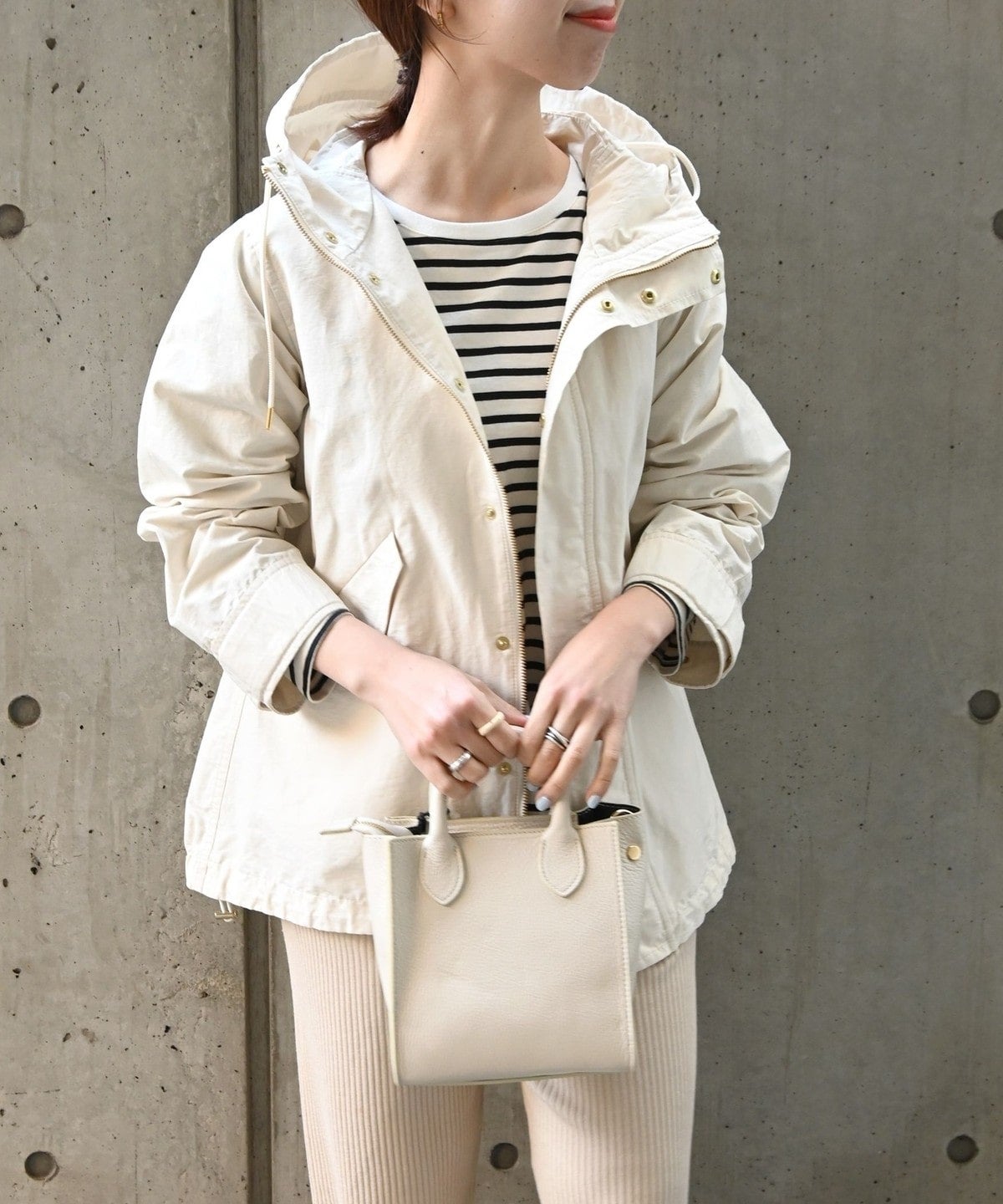 SHIPS any: フード ミディ ブルゾン