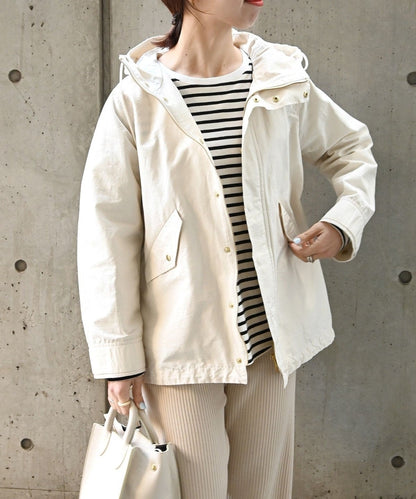 SHIPS any: フード ミディ ブルゾン