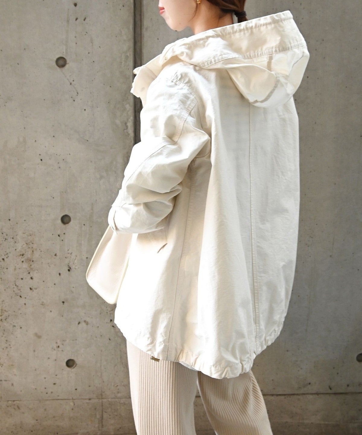 SHIPS any: フード ミディ ブルゾン