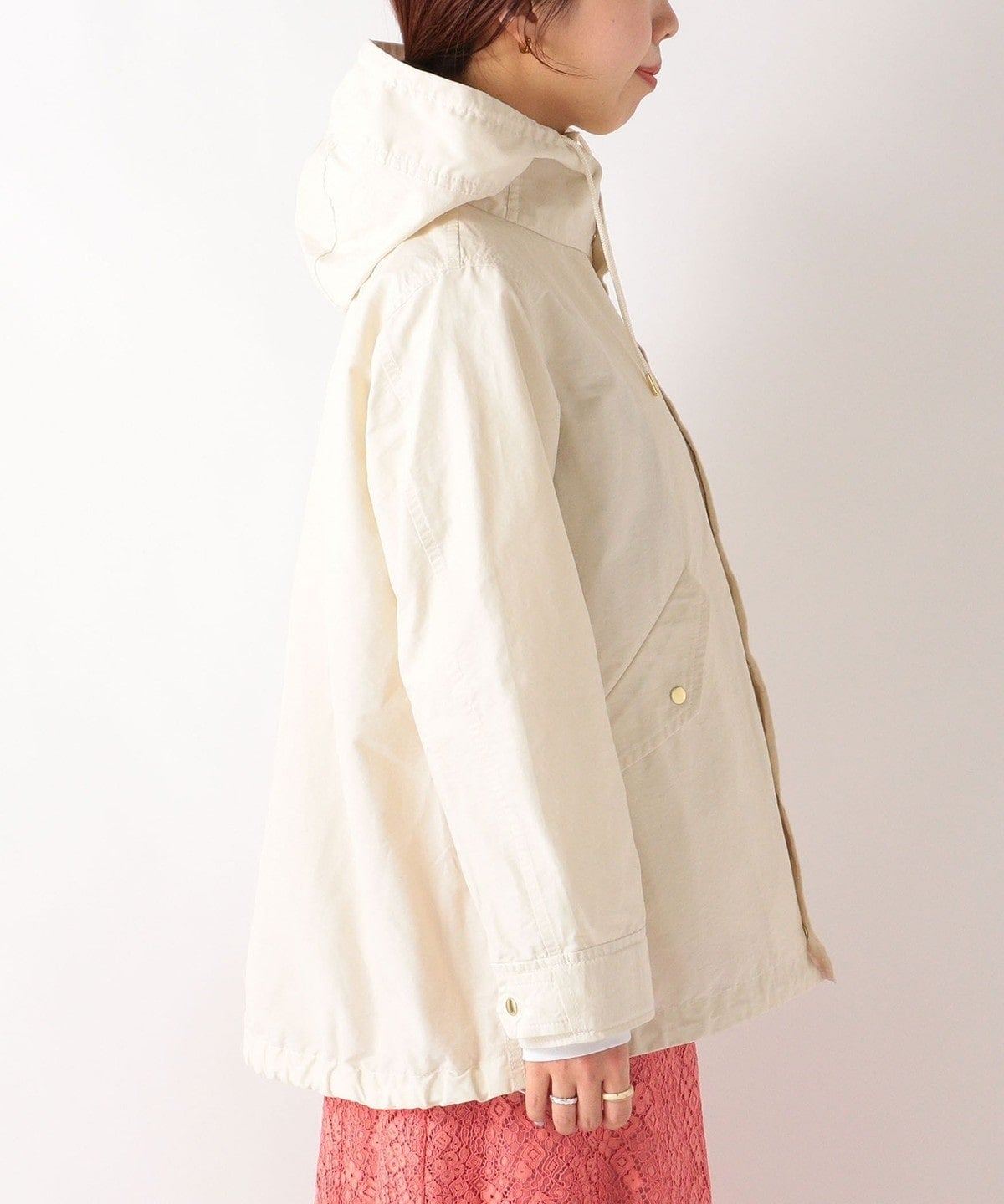 SHIPS any: フード ミディ ブルゾン