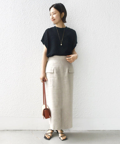 【WEB限定】〈手洗い可能〉アイレット クルーネック プルオーバー