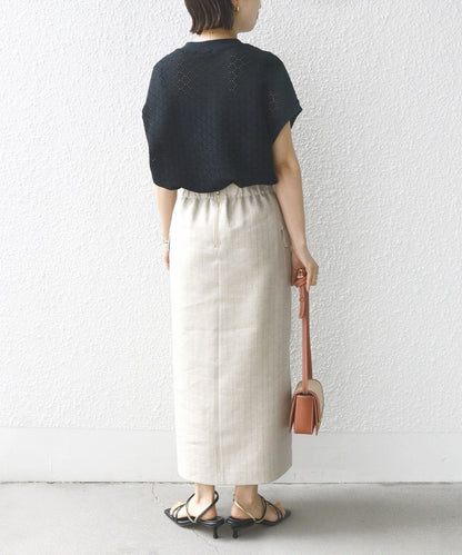 【WEB限定】〈手洗い可能〉アイレット クルーネック プルオーバー