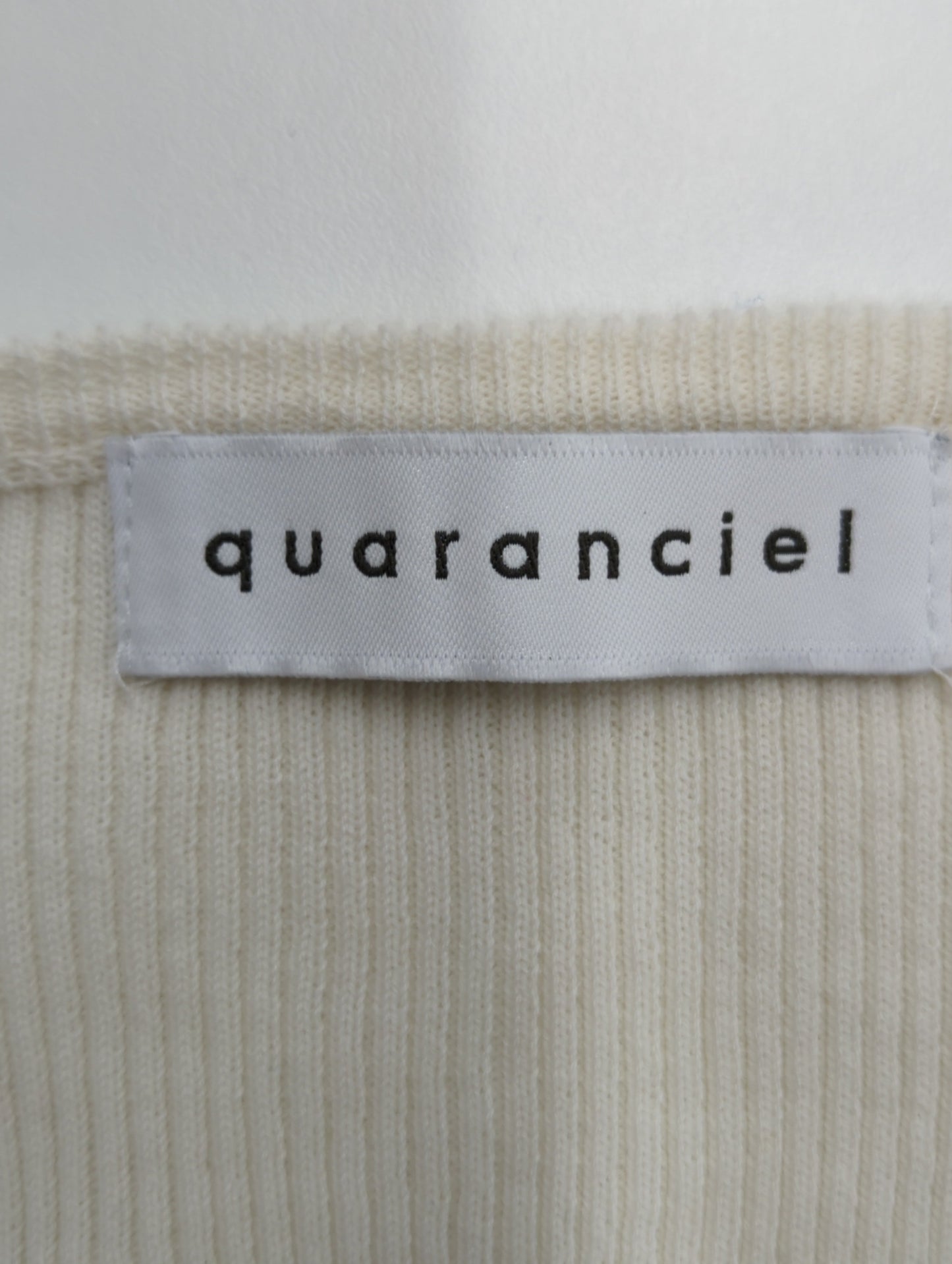 quaranciel:〈手洗い可能〉コットン リブ フック カーディガン