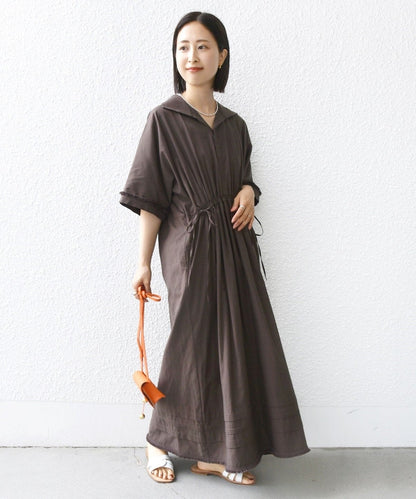 〈洗濯機可能〉 ドルマン フリンジ ドロスト ワンピース