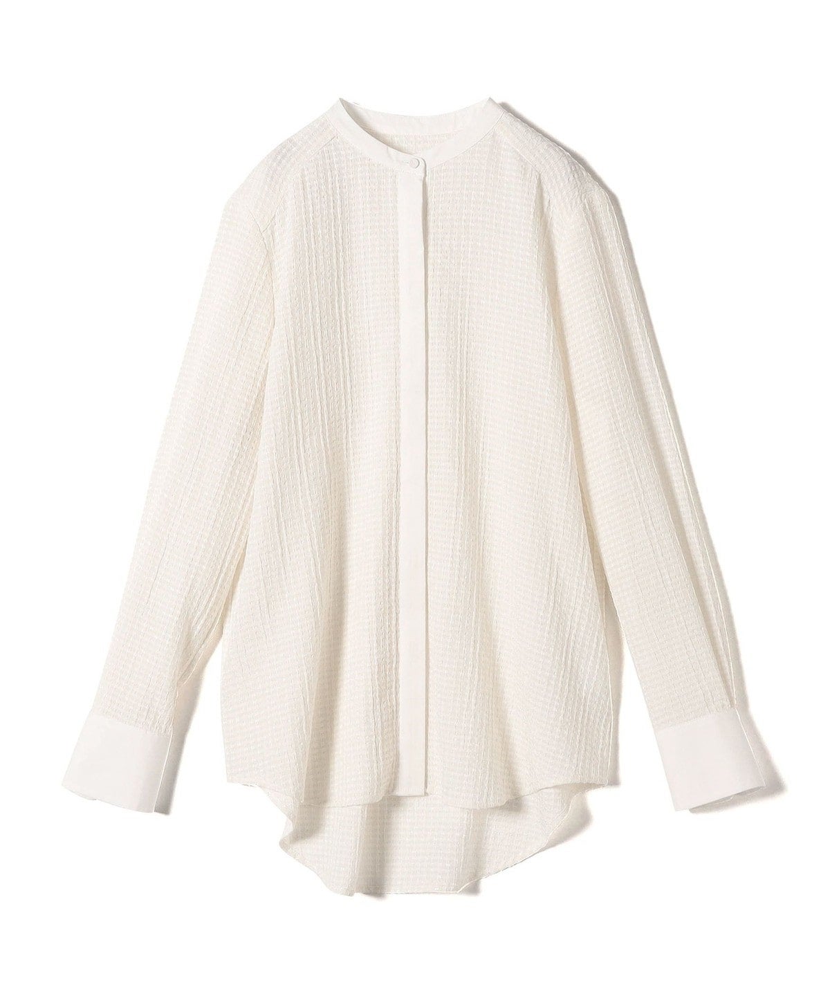 〈手洗い可能〉 ジャカード バンドカラー ブラウス 24SS