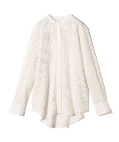 〈手洗い可能〉 ジャカード バンドカラー ブラウス 24SS