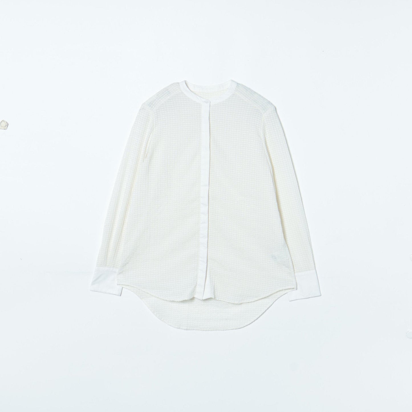 〈手洗い可能〉 ジャカード バンドカラー ブラウス 24SS