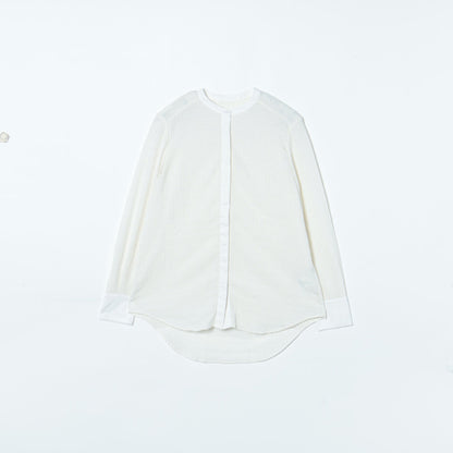 〈手洗い可能〉 ジャカード バンドカラー ブラウス 24SS