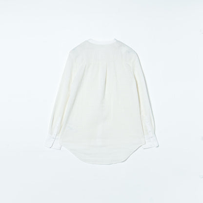 〈手洗い可能〉 ジャカード バンドカラー ブラウス 24SS