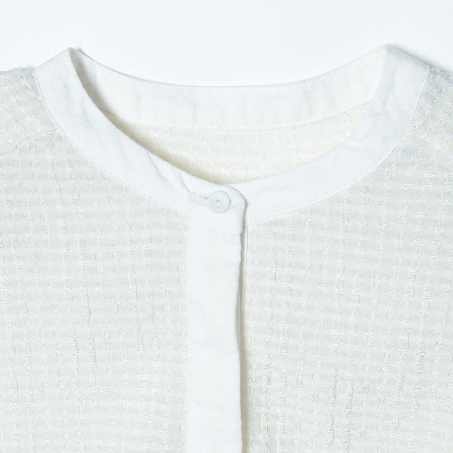 〈手洗い可能〉 ジャカード バンドカラー ブラウス 24SS