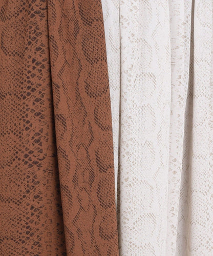 〈手洗い可能〉ウォッシャブルパイソンプリントスカート