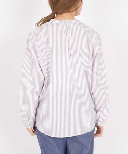 SHIPS Days STANDARD:バックギャザーロングスリーブシャツ stripe
