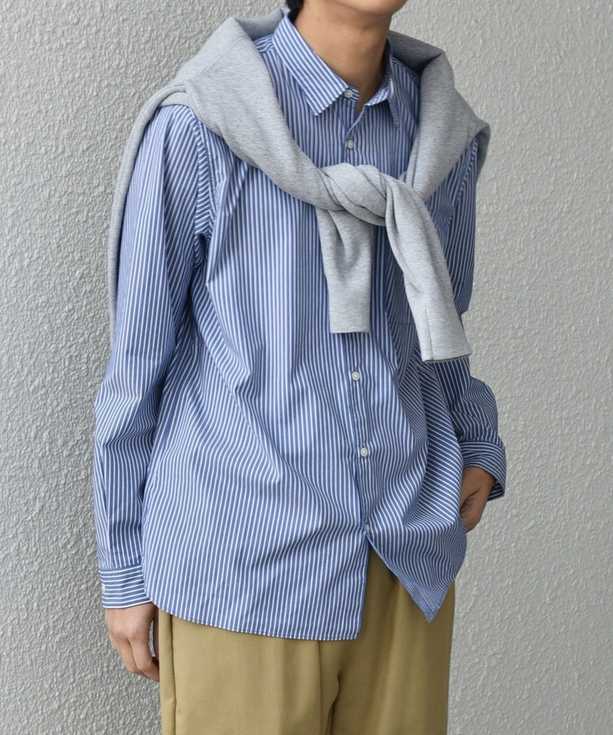 SHIPS any: ストライプ / ソリッド リラックス レギュラーカラー シャツ 25SS