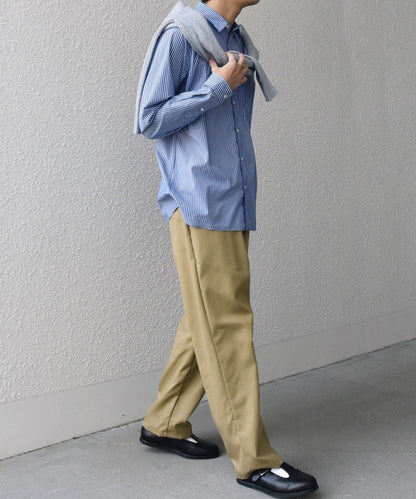SHIPS any: ストライプ / ソリッド リラックス レギュラーカラー シャツ 25SS