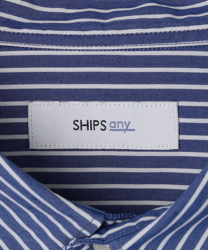SHIPS any: ストライプ / ソリッド リラックス レギュラーカラー シャツ 25SS