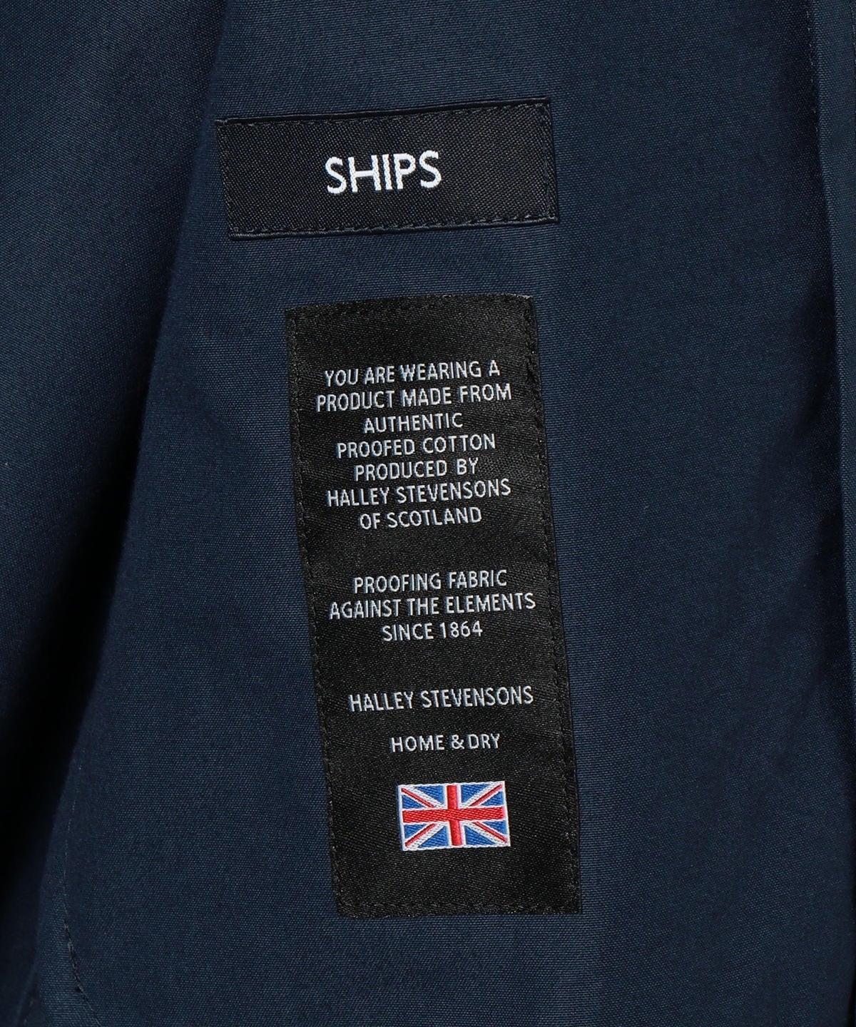 SHIPS: HALLEY STEVENSONS フッ素コーティング スタンドカラー コート