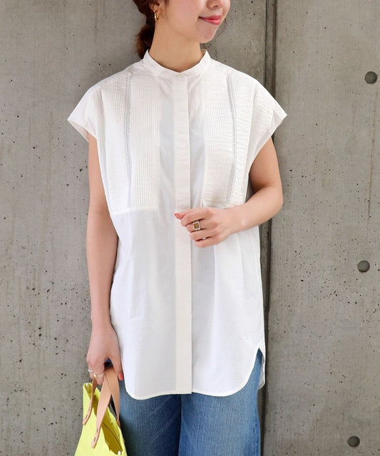 SHIPS any: ピンタック ロングシャツ〈ウォッシャブル〉