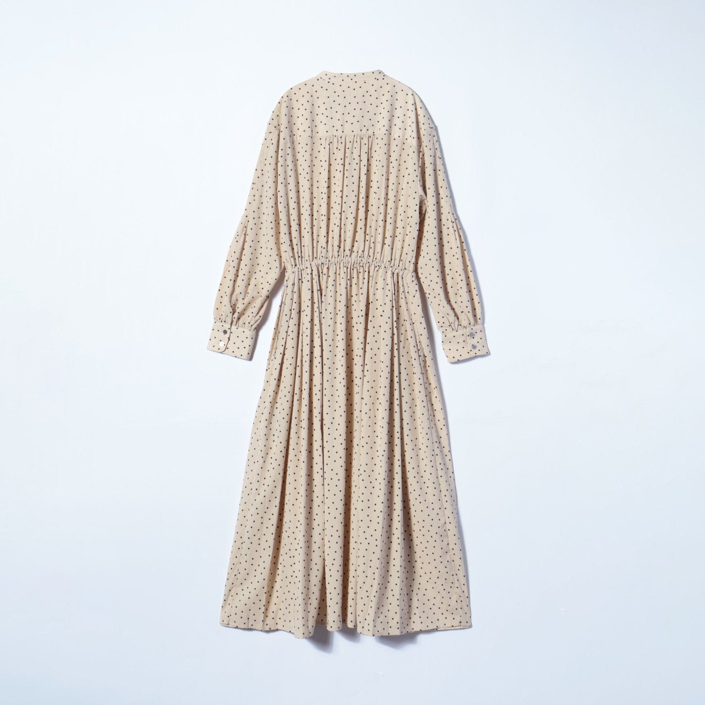 【WEB限定】〈手洗い可能〉ドット / 花柄 バンドカラー サイド プリーツ ワンピース