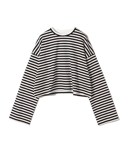 〈洗濯機可能〉ダブルネック コットン ボーダー プルオーバー