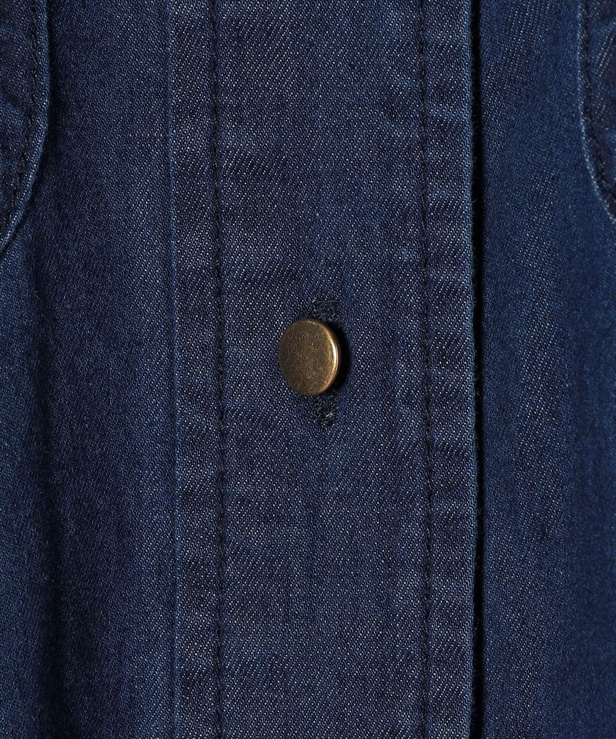 〈手洗い可能〉デニム ダブル ポケット シャツ ワンピース