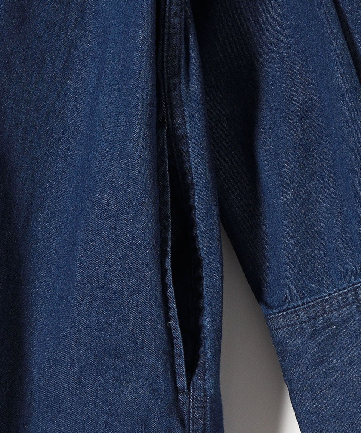 〈手洗い可能〉デニム ダブル ポケット シャツ ワンピース