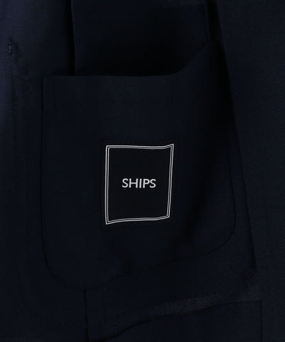 SHIPS:洗濯機洗い可能 ウールミックス ネイビー ジャケット