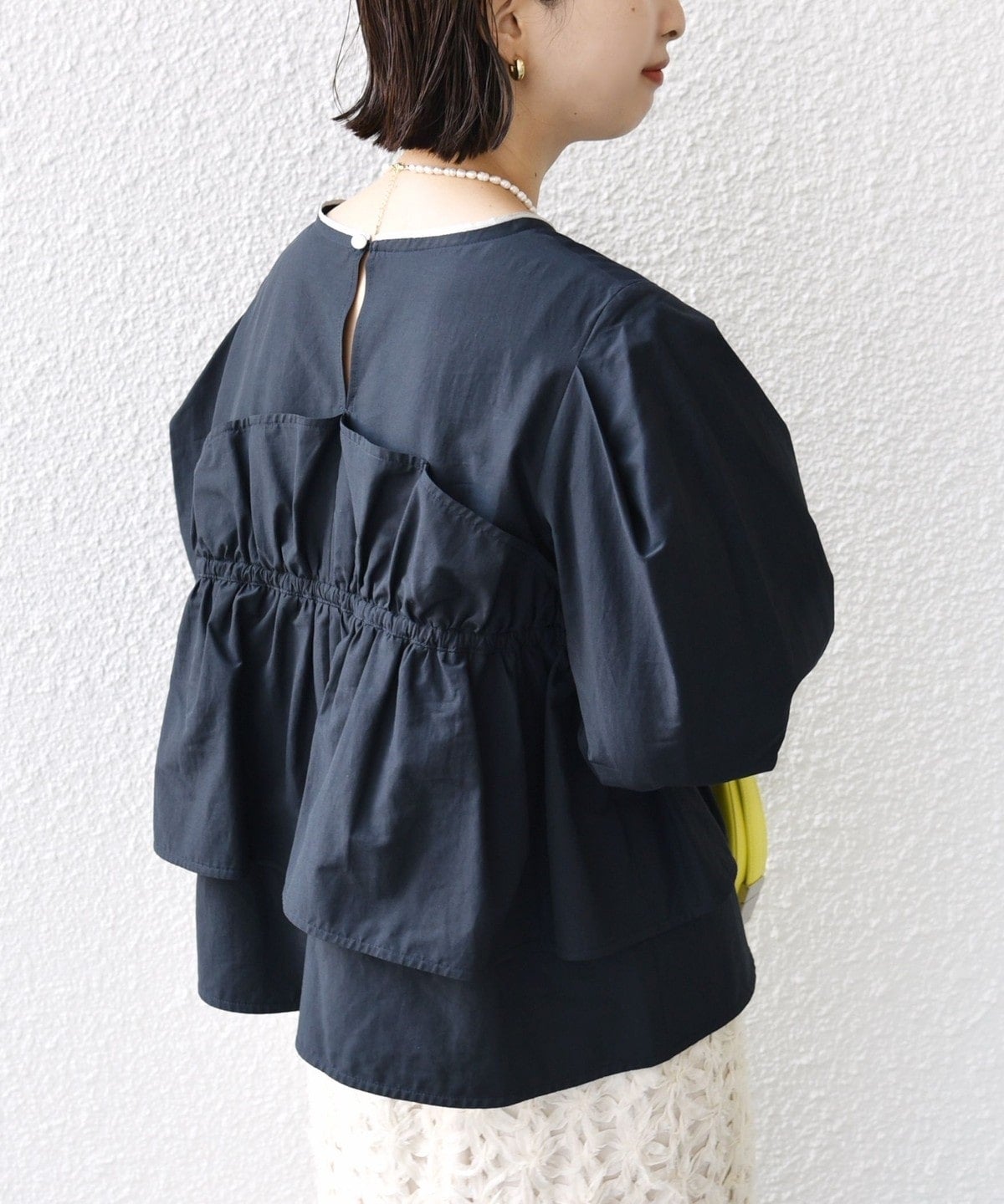 〈手洗い可能〉モイスト ブロード ドッキング風 ブラウス 24SS