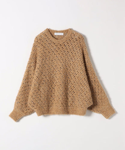 quaranciel:〈手洗い可能〉スパンコール クルーネック ドルマン ニット