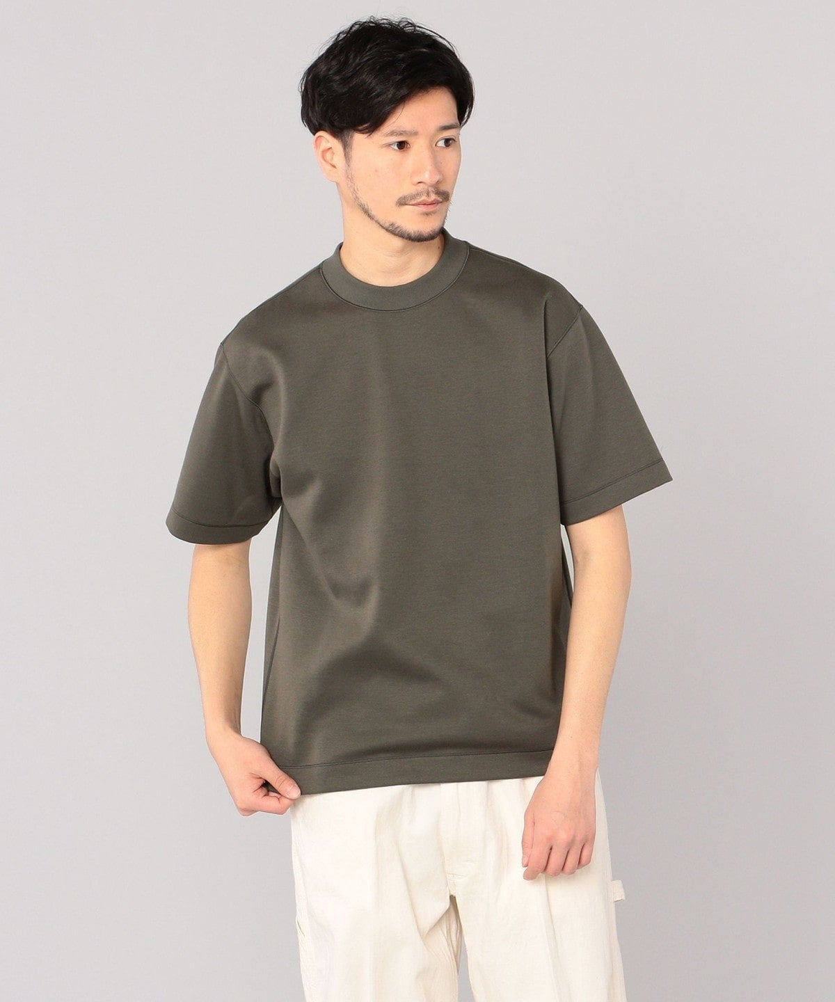 SHIPS: クルーネック ハイゲージ ダンボールニットTシャツ