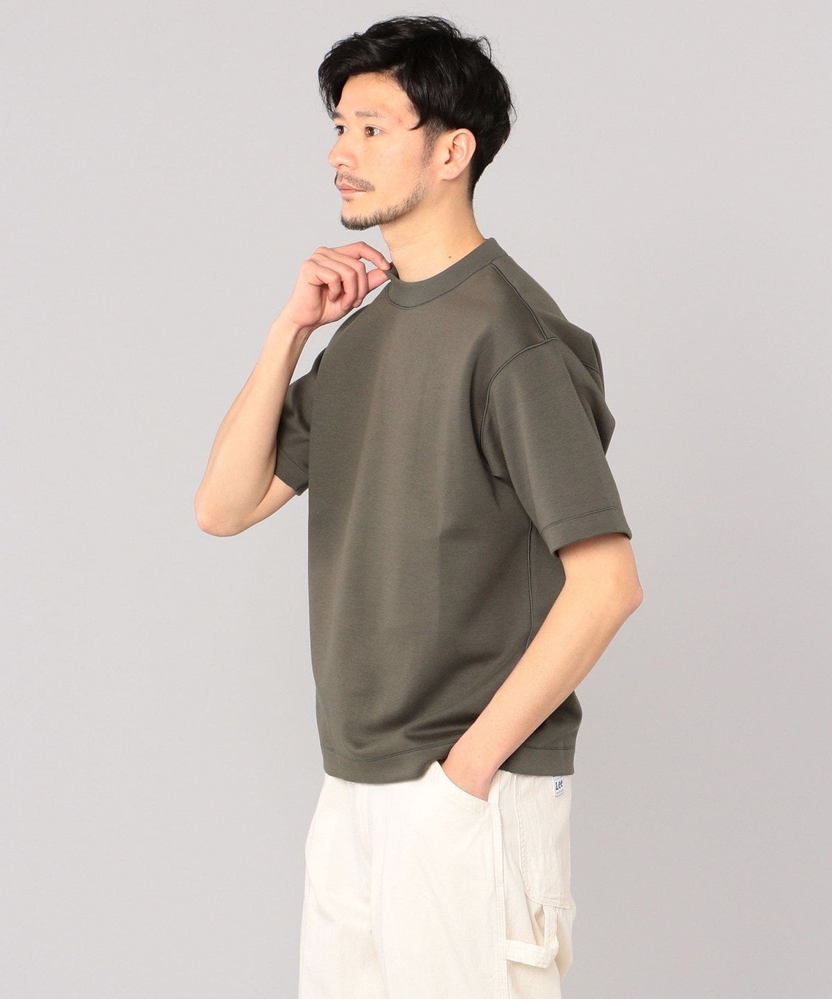 SHIPS: クルーネック ハイゲージ ダンボールニットTシャツ