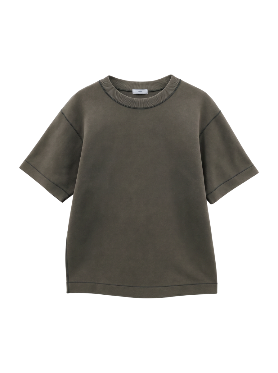 SHIPS: クルーネック ハイゲージ ダンボールニットTシャツ