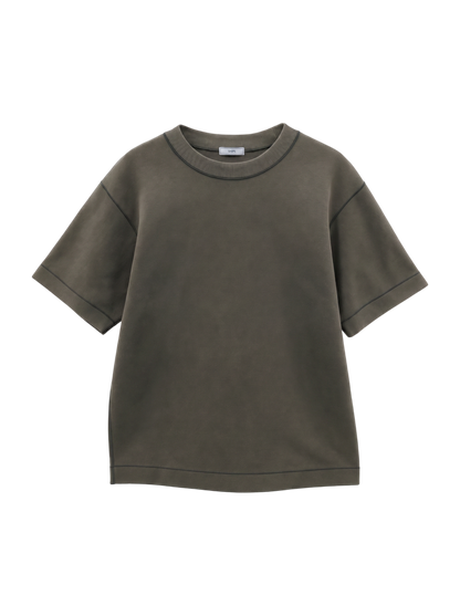 SHIPS: クルーネック ハイゲージ ダンボールニットTシャツ