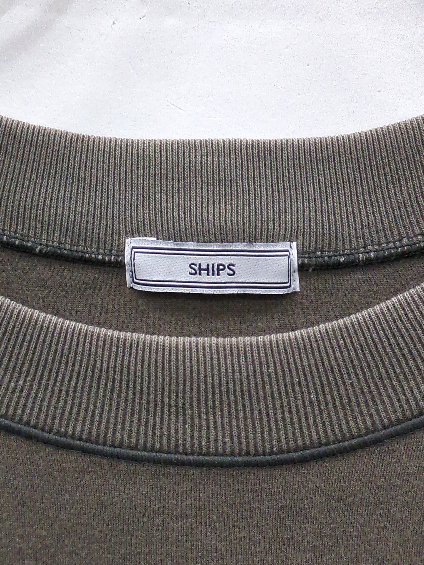 SHIPS: クルーネック ハイゲージ ダンボールニットTシャツ