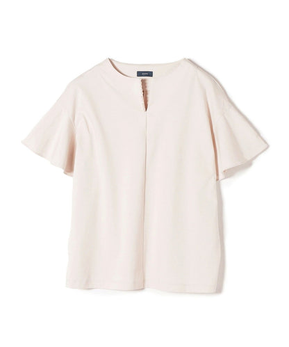 〈手洗い可能〉ALBINI パールモチーフボタン フレアスリーブ カットソー