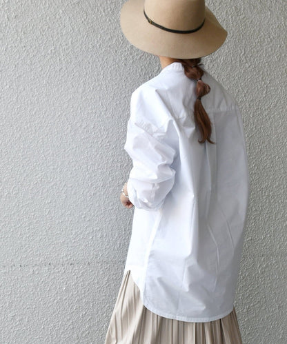 SHIPS any:〈抗菌防臭〉オーガニック RENU バンドカラーシャツ