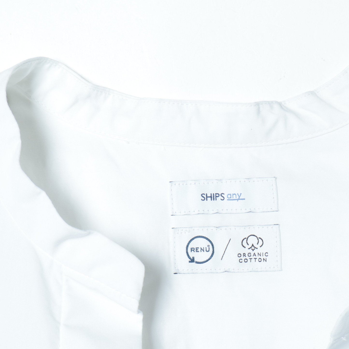 SHIPS any:〈抗菌防臭〉オーガニック RENU バンドカラーシャツ