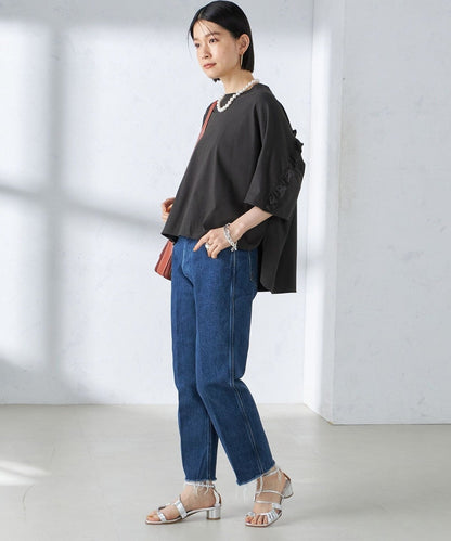 〈洗濯機可能〉バック フリル 半袖 Tシャツ