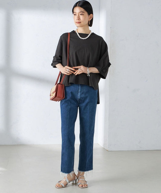 〈洗濯機可能〉バック フリル 半袖 Tシャツ