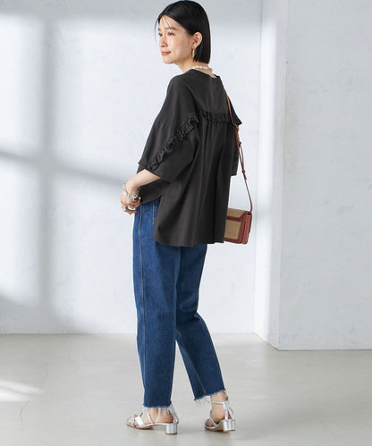 〈洗濯機可能〉バック フリル 半袖 Tシャツ