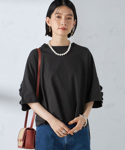 〈洗濯機可能〉バック フリル 半袖 Tシャツ