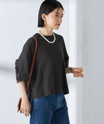 〈洗濯機可能〉バック フリル 半袖 Tシャツ
