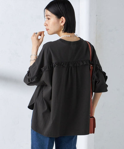 〈洗濯機可能〉バック フリル 半袖 Tシャツ
