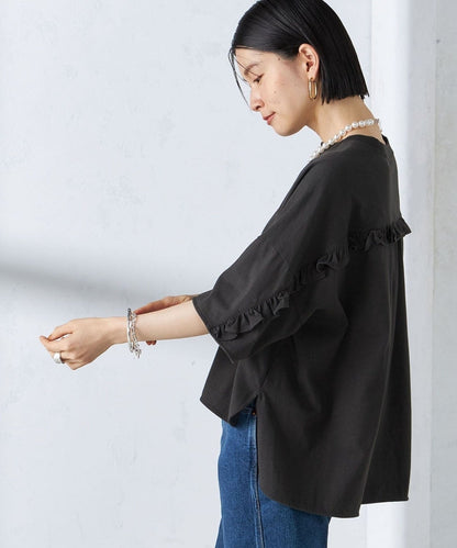 〈洗濯機可能〉バック フリル 半袖 Tシャツ