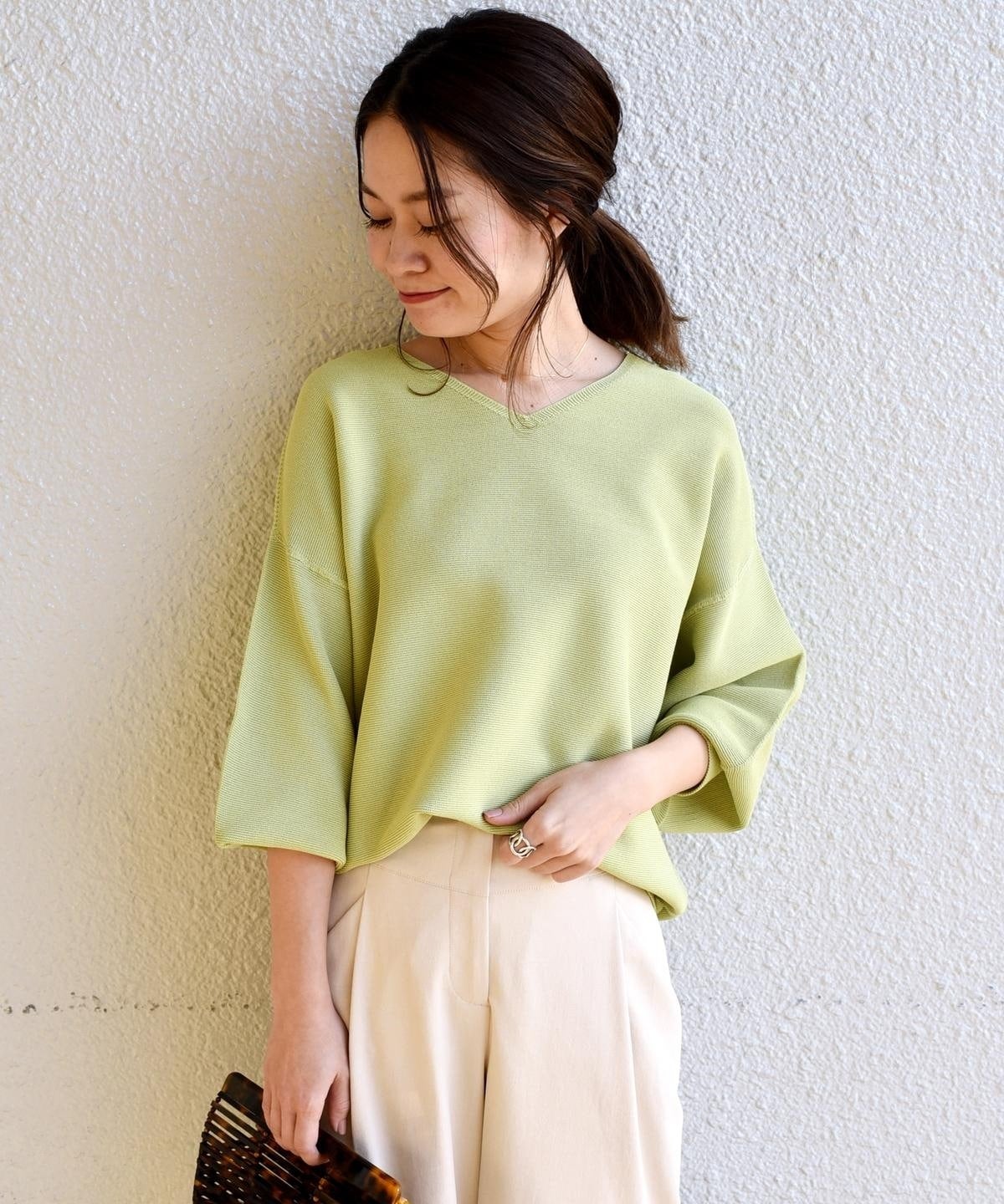 liflattie ships:コットンポリ2WAYニット